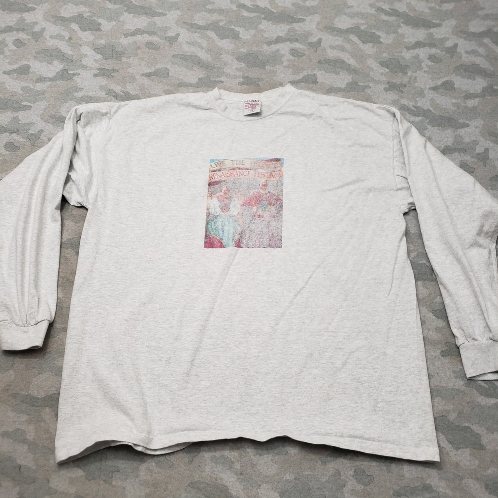 Vintage Pluma Shirt Mens XXL Gray Long Sleeve Renaissance